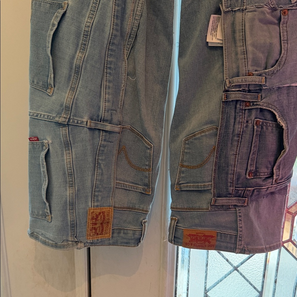 LEVI’s from NAPOLI (Naples) ITALY Light Wash Patchwork Jeans WORK OF ART 1 ONLY
